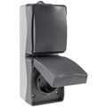 Feuchtraum Kombi Schalter & Steckdose IP54 Aufputzmontage...