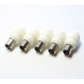 Koax Stecker wei; (5Stk.)