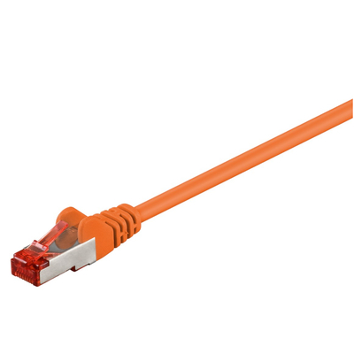 CAT 6 network cable 1m orange PIMF patch cable S / FTP 2 x RJ45 plugs