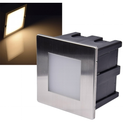 LED flush-mounted luminaire 1.5W warm white with stainless steel front - Cuadrado ECO