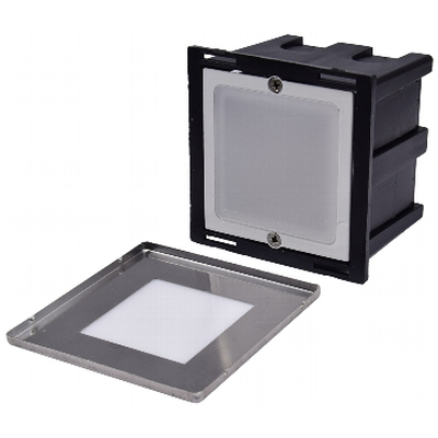 LED flush-mounted luminaire 1.5W warm white with stainless steel front - Cuadrado ECO