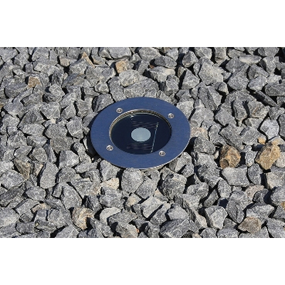 Solar LED floor spotlight round with stainless steel front IP44 - CTB-R