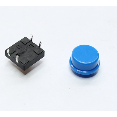 Mikrotaster TACT mit blauen Knopf 1x(ein) 0,05A/12VDC PCB
